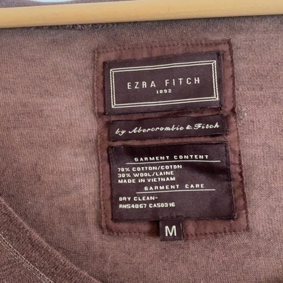 EZRA FITCH SOLID BROWN LONG SLEEVE SHIRT MEDIUM - Picture 2 of 3